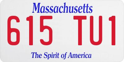 MA license plate 615TU1