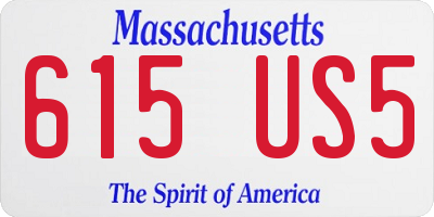 MA license plate 615US5