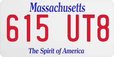 MA license plate 615UT8