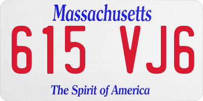 MA license plate 615VJ6