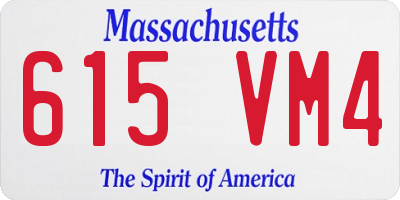 MA license plate 615VM4
