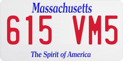 MA license plate 615VM5