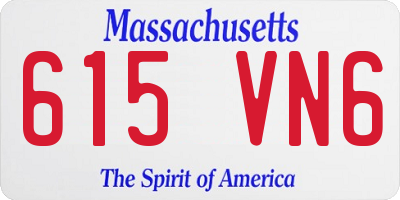 MA license plate 615VN6