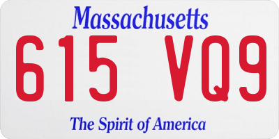 MA license plate 615VQ9
