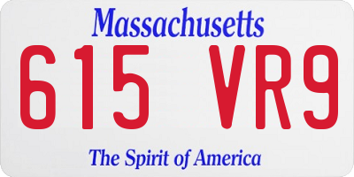 MA license plate 615VR9