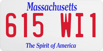 MA license plate 615WI1