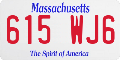 MA license plate 615WJ6