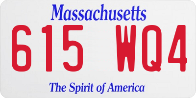 MA license plate 615WQ4