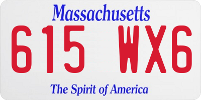 MA license plate 615WX6