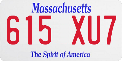 MA license plate 615XU7