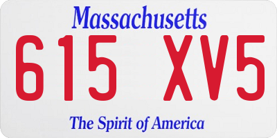 MA license plate 615XV5