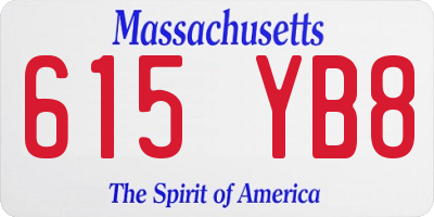 MA license plate 615YB8