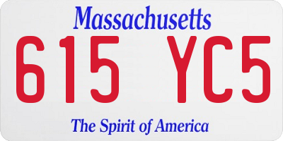 MA license plate 615YC5