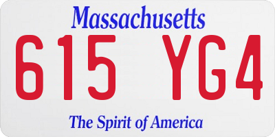 MA license plate 615YG4