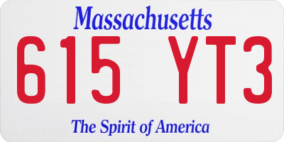 MA license plate 615YT3