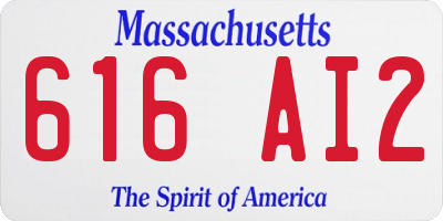 MA license plate 616AI2