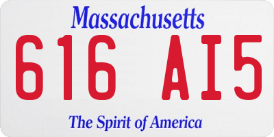 MA license plate 616AI5