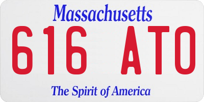 MA license plate 616AT0