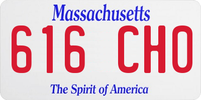 MA license plate 616CH0