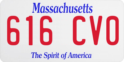 MA license plate 616CV0