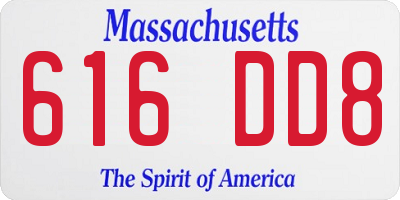 MA license plate 616DD8