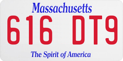 MA license plate 616DT9