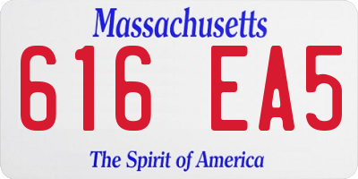 MA license plate 616EA5