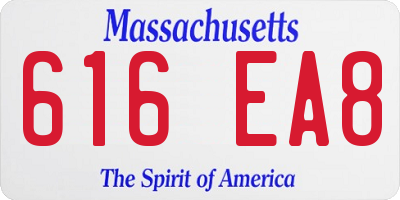 MA license plate 616EA8