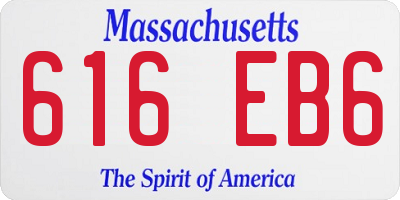 MA license plate 616EB6