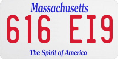 MA license plate 616EI9
