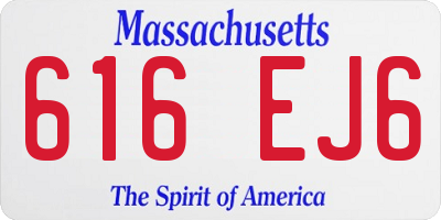 MA license plate 616EJ6