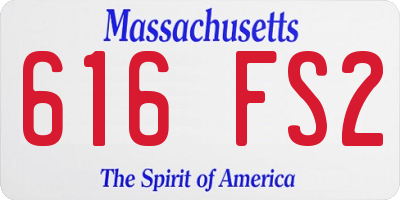 MA license plate 616FS2