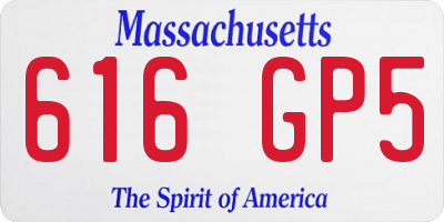 MA license plate 616GP5