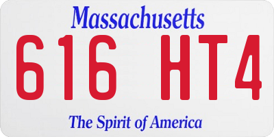MA license plate 616HT4