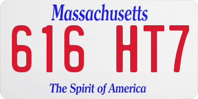 MA license plate 616HT7