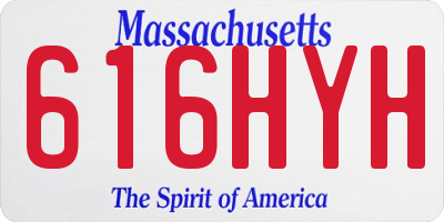 MA license plate 616HYH