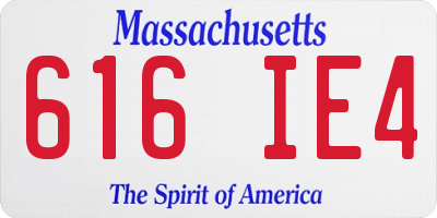 MA license plate 616IE4