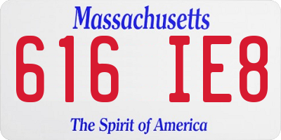 MA license plate 616IE8