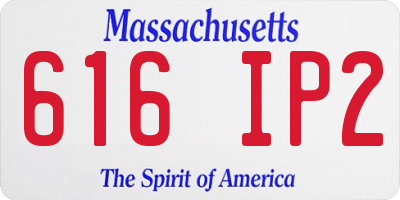 MA license plate 616IP2