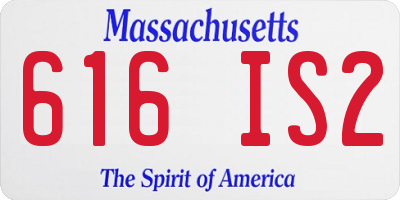 MA license plate 616IS2