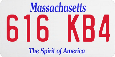 MA license plate 616KB4