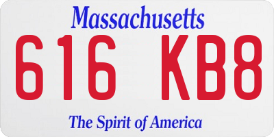 MA license plate 616KB8