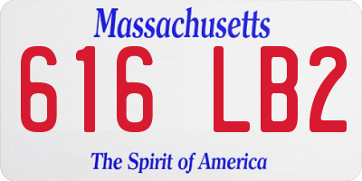 MA license plate 616LB2