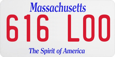 MA license plate 616LO0