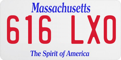 MA license plate 616LX0