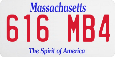 MA license plate 616MB4