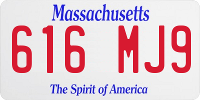 MA license plate 616MJ9