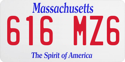 MA license plate 616MZ6