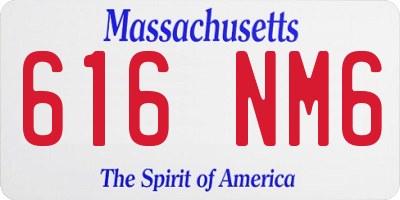 MA license plate 616NM6