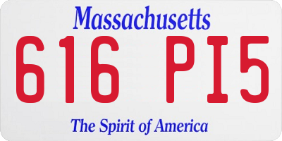 MA license plate 616PI5